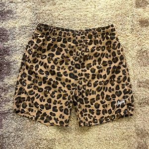 Stussy Leopard Print Swim Trunks